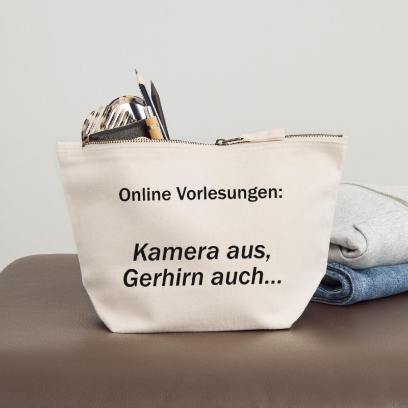 Unispruch "Online Vorlesungen" Geschenk, Studenten Canvas Reißverschluss-Täschchen (18 x 19 cm)