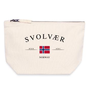 Svolvær Norway – Holiday Souvenir & Gift - Canvas Zip Pouch 18 x 19 cm - nature - Front