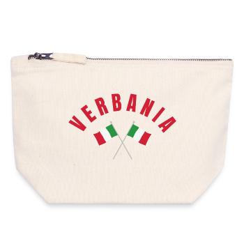 Verbania Crossed Italian Flaggen - Canvas Reißverschluss-Täschchen (18 x 19 cm) - Naturweiß - Vorne