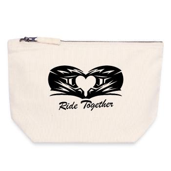 Motocross Motocross Tout-terrain Action - Pochette zippée en toile 18 x 19 cm - blanc naturel - Devant
