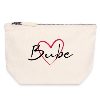 Coeur Bube Idée de cadeau - Pochette zippée en toile 18 x 19 cm - blanc naturel - Devant