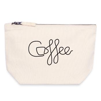 coffee one line Kunst cafe kaffee symbol Firma - Canvas Reißverschluss-Täschchen (18 x 19 cm) - Naturweiß - Vorne