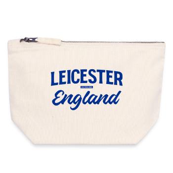 Leicester England Script Logo - Canvas Zip Pouch 18 x 19 cm - nature - Front
