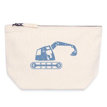 Excavators, excavator operators, construction equipment operators – - Canvas Zip Pouch 18 x 19 cm - nature - Front