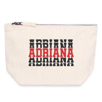 Adriana t-shirt t-shirt gift idea stacked text - Canvas Zip Pouch 18 x 19 cm - nature - Front