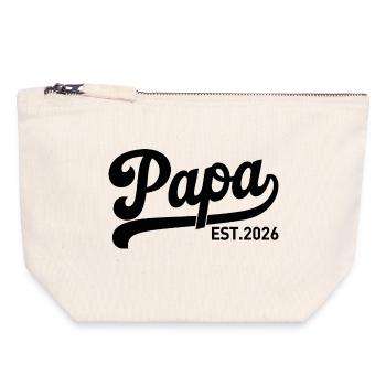 Papa EST 2026 Script Logo - Canvas Zip Pouch 18 x 19 cm - nature - Front