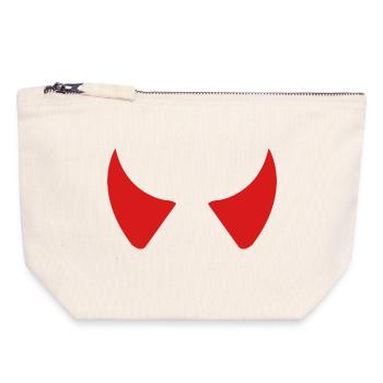 Devil Horns - Canvas Zip Pouch 18 x 19 cm - nature - Front
