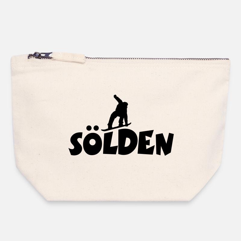 Sölden Snowboarding - Canvas Zip Pouch 18 x 19 cm - nature