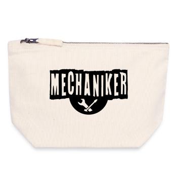 mécanicien tuner tuning custom moto auto biker - Pochette zippée en toile 18 x 19 cm - blanc naturel - Devant