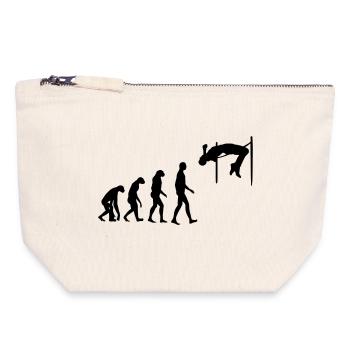 Hochsprung Hochspringer Sport Sportler Spieler - Canvas Reißverschluss-Täschchen (18 x 19 cm) - Naturweiß - Vorne