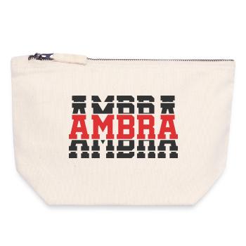 t-shirt Amber t-shirt gift idea stacked text - Canvas Zip Pouch 18 x 19 cm - nature - Front