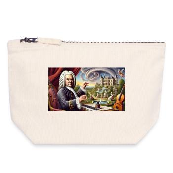 Johann Sebastian Bach: Porträt in vielen Malstilen - Canvas Reißverschluss-Täschchen (18 x 19 cm) - Naturweiß - Vorne