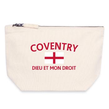 Coventry Cross Design mit englischer Flagge - Canvas Reißverschluss-Täschchen (18 x 19 cm) - Naturweiß - Vorne