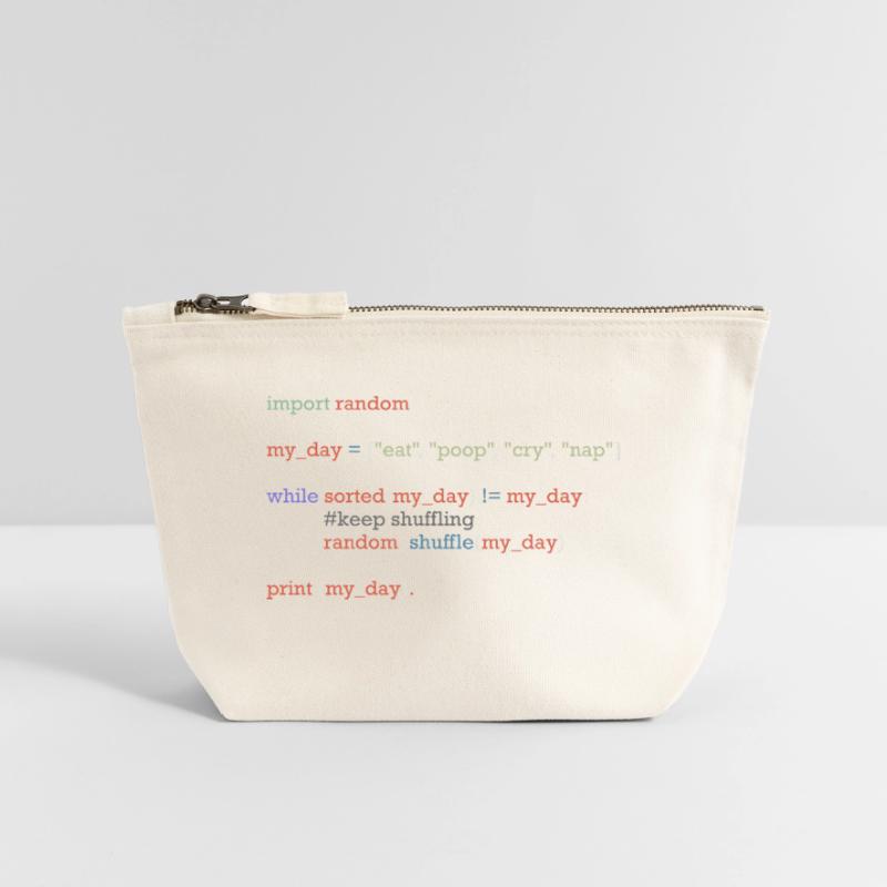 Funny python code about everyday life, baby Canvas Zip Pouch 18 x 19 cm