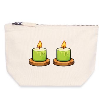 Candles Icon - Canvas Zip Pouch 18 x 19 cm - nature - Front