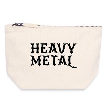Logo Heavy Metal Gothic - Pochette zippée en toile 18 x 19 cm - blanc naturel - Devant