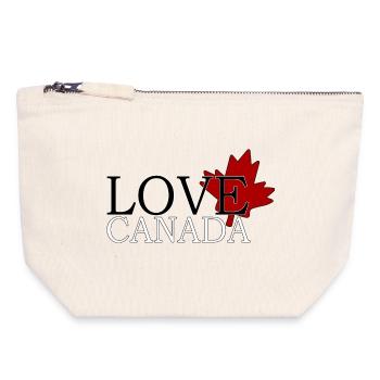 Amour canada - Pochette zippée en toile 18 x 19 cm - blanc naturel - Devant