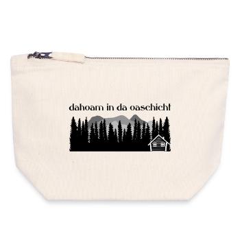 Dahoam in da Oaschicht-Daheim in secluded location, nature - Canvas Zip Pouch 18 x 19 cm - nature - Front