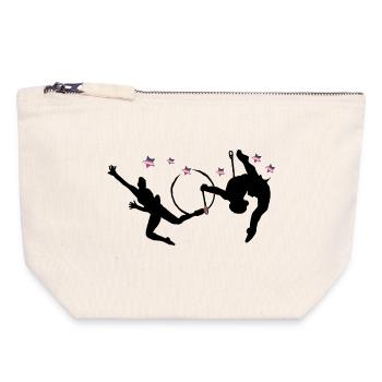 Rhythmic gymnastics with hoops - Canvas Zip Pouch 18 x 19 cm - nature - Front