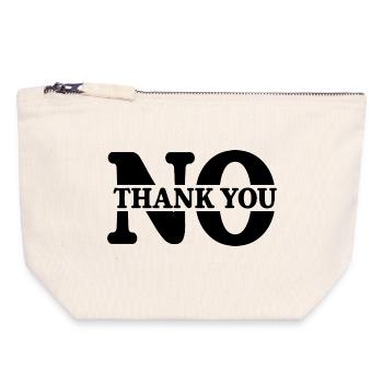 No Thank You - Canvas Reißverschluss-Täschchen (18 x 19 cm) - Naturweiß - Vorne