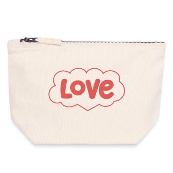 Liebe in Rosy Cloud - Canvas Reißverschluss-Täschchen (18 x 19 cm) - Naturweiß - Vorne