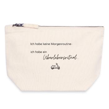 LIEBEVOLL Morgenroutine Roller - Canvas Reißverschluss-Täschchen (18 x 19 cm) - Naturweiß - Vorne