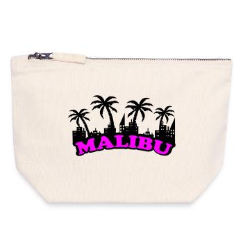 Malibu Neon Pink Font - Canvas Zip Pouch 18 x 19 cm - nature - Front