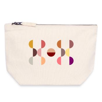 Design circulaire élégant et moderne DOT - Pochette zippée en toile 18 x 19 cm - blanc naturel - Devant