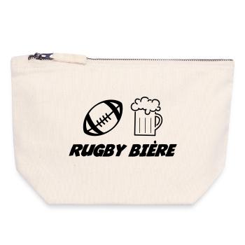 Rugby - Canvas Zip Pouch 18 x 19 cm - nature - Front