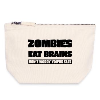 Zombies fressen Gehirne - Canvas Reißverschluss-Täschchen (18 x 19 cm) - Naturweiß - Vorne