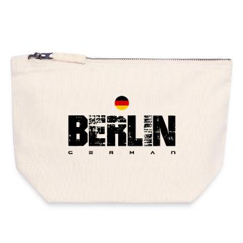 Minimalist German Roundel Crest - Canvas Zip Pouch 18 x 19 cm - nature - Front