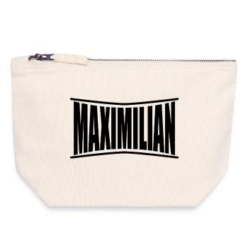 T-Shirt Maximilian T-Shirt Geschenkidee - Canvas Reißverschluss-Täschchen (18 x 19 cm) - Naturweiß - Vorne