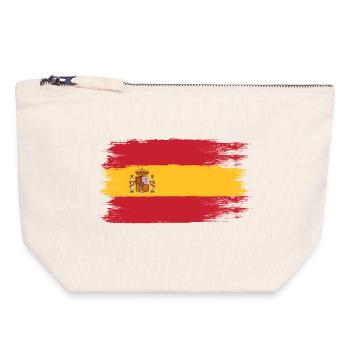 Drapeau espagnol, Viva Spain, symbole d’unité - Pochette zippée en toile 18 x 19 cm - blanc naturel - Devant
