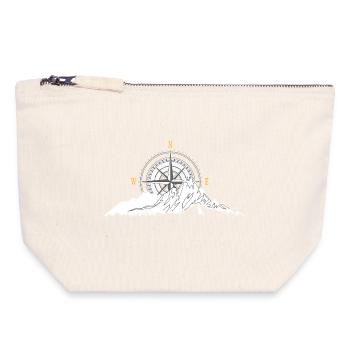 Mountain and Compass - Canvas Zip Pouch 18 x 19 cm - nature - Front