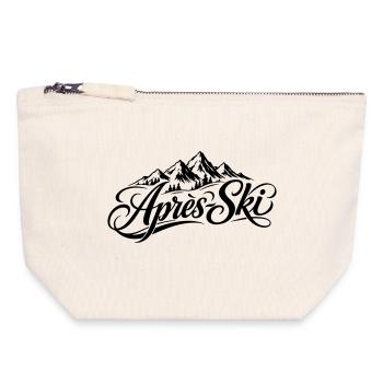 Apres Ski Schriftzug - Canvas Reißverschluss-Täschchen (18 x 19 cm) - Naturweiß - Vorne