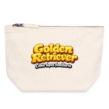 Golden Retriever - typographic design - Canvas Zip Pouch 18 x 19 cm - nature - Front