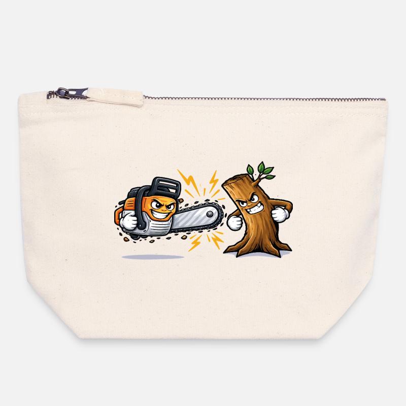 Chainsaw pruner gift idea - Canvas Zip Pouch 18 x 19 cm - nature