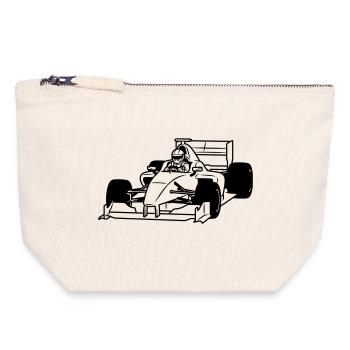 Car racing - Canvas Zip Pouch 18 x 19 cm - nature - Front