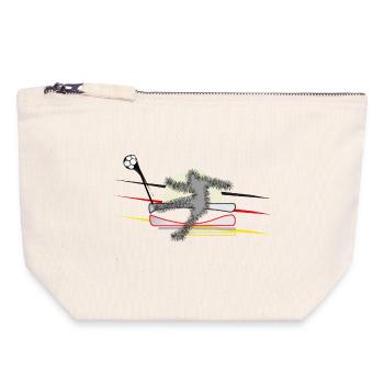 Joueurs de football - Pochette zippée en toile 18 x 19 cm - blanc naturel - Devant