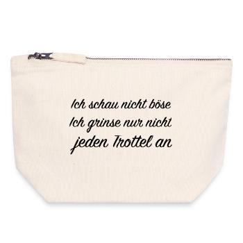 frecher spruch - Canvas Reißverschluss-Täschchen (18 x 19 cm) - Naturweiß - Vorne