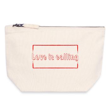 Love is calling in red - Canvas Zip Pouch 18 x 19 cm - nature - Front