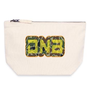 DNB Camo Glyphes Néon - Pochette zippée en toile 18 x 19 cm - blanc naturel - Devant