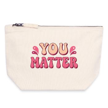 You Matter Pop Art Typography - Canvas Zip Pouch 18 x 19 cm - nature - Front