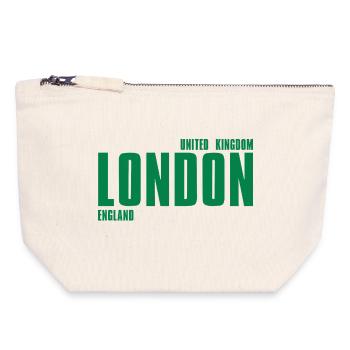 London – England Lyric Design - Canvas Reißverschluss-Täschchen (18 x 19 cm) - Naturweiß - Vorne