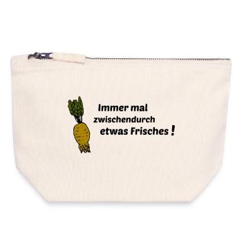 Immer mal etwas Frisches - Canvas Reißverschluss-Täschchen (18 x 19 cm) - Naturweiß - Vorne