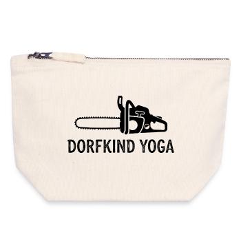 Dorfkind Yoga Chainsaw - Canvas Reißverschluss-Täschchen (18 x 19 cm) - Naturweiß - Vorne