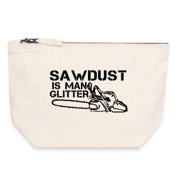 Sawdust Is Man Glitter Shirt - Canvas Zip Pouch 18 x 19 cm - nature - Front