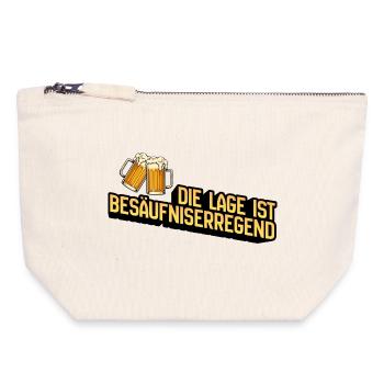 Die Lage ist Besäufniserregend - Canvas Reißverschluss-Täschchen (18 x 19 cm) - Naturweiß - Vorne