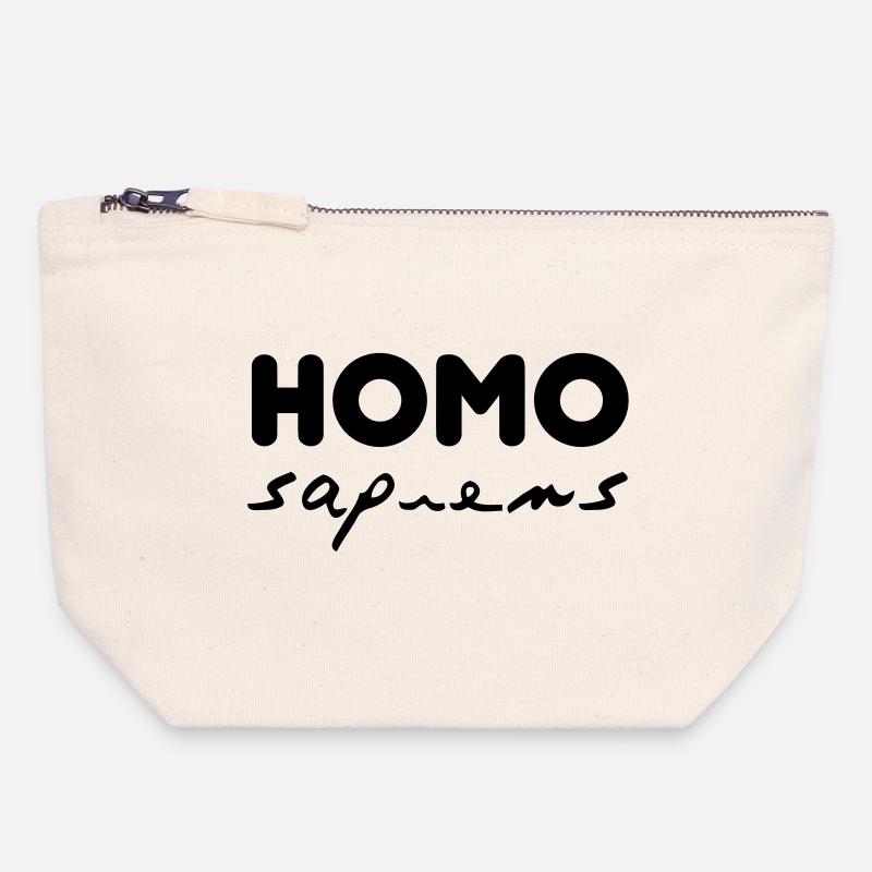 homo sapiens - Pochette zippée en toile 18 x 19 cm - blanc naturel
