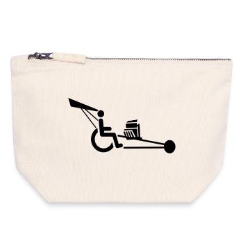 Image d’un fauteuil roulant avec moteur V8 # - Pochette zippée en toile 18 x 19 cm - blanc naturel - Devant